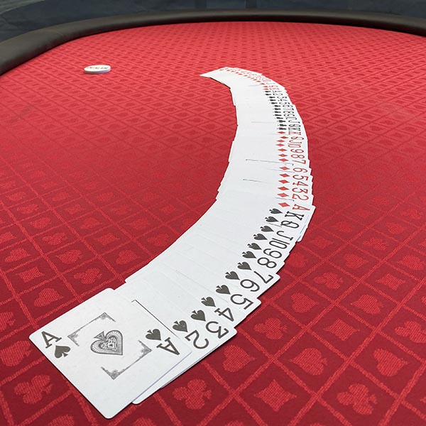 Cards laid out on poker table
