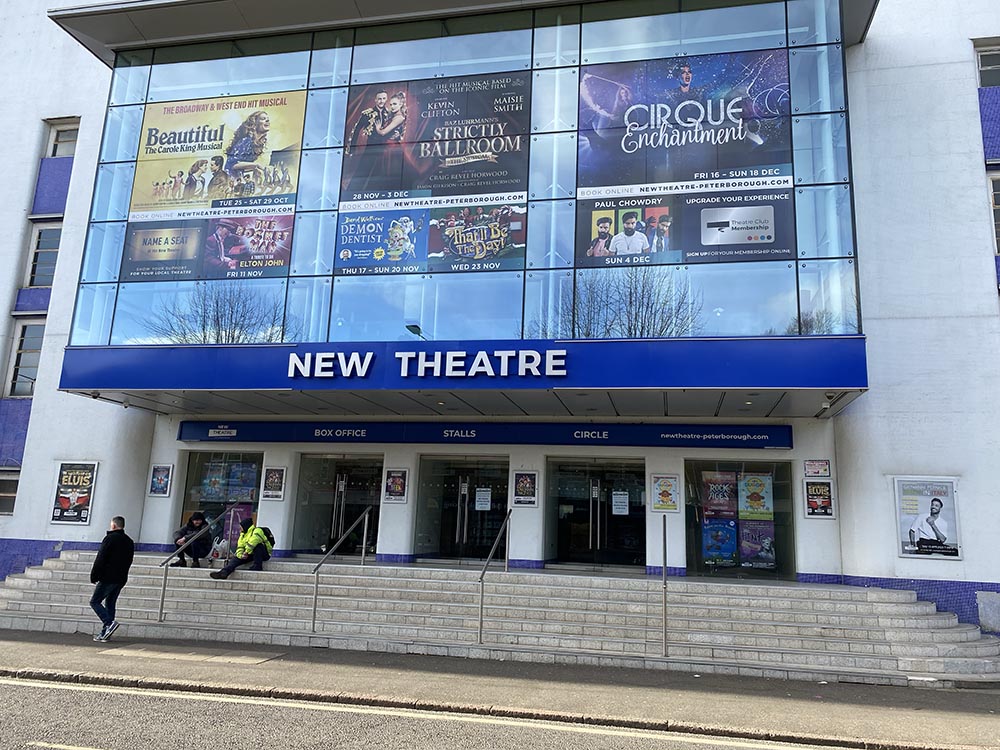 Exterior of New Theatre, formerly known as Broadway Theatre, Peterborough, Cambridgeshire